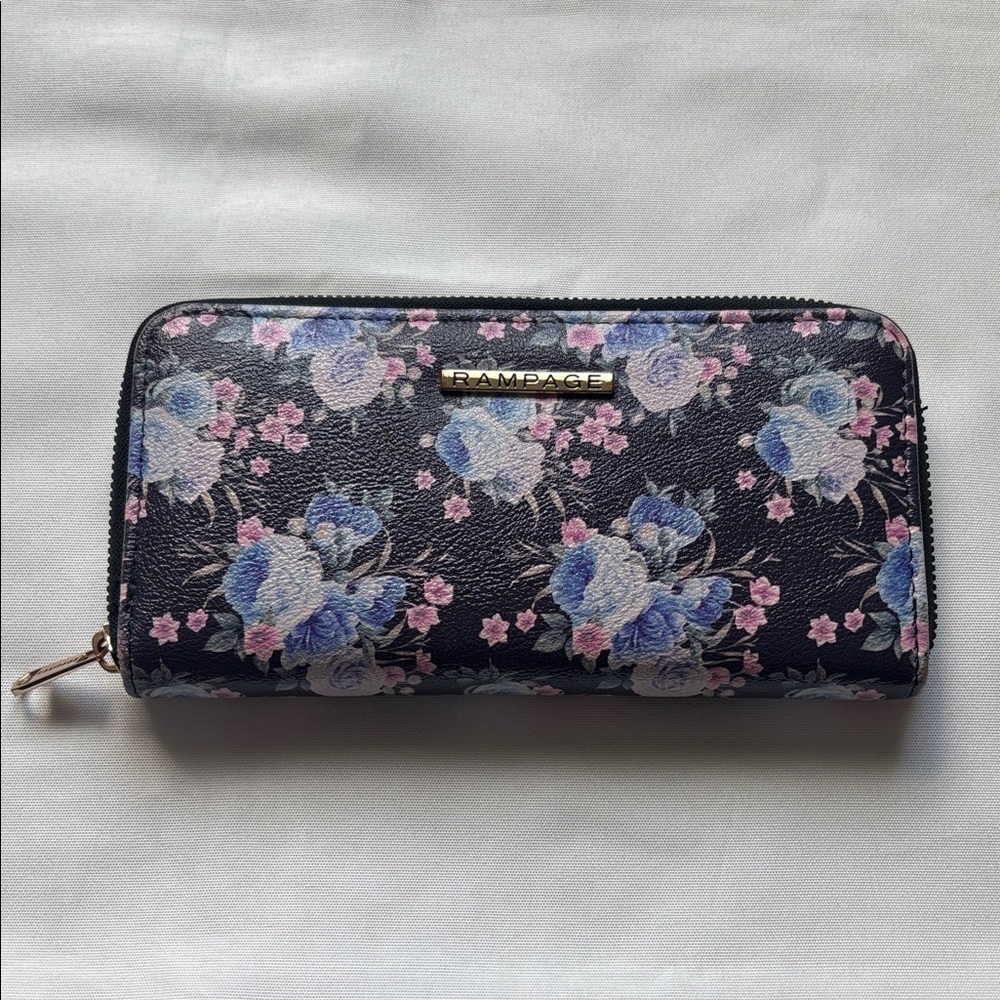 Rampage Floral Wallet - Black / Blue GUC